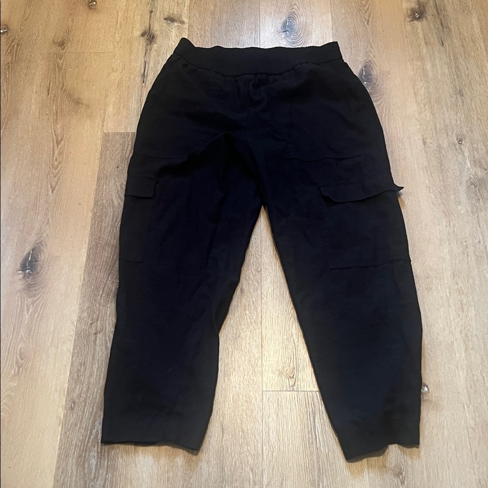 Women's High-Rise Ankle Cargo Pants - A New Day Black L